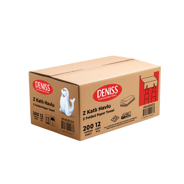 Deniss Z Katlama Havlu 200 Lü  ( 200*12 )