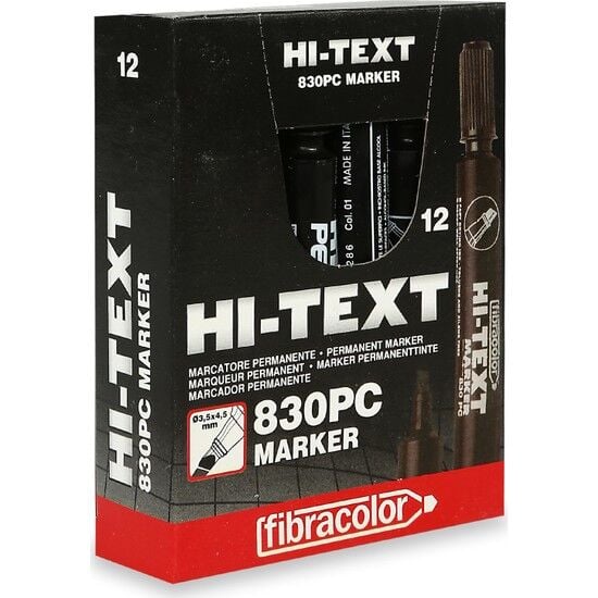 Hitex Marker Kesik Uç Çuval Kalemi Siyah 12 Li