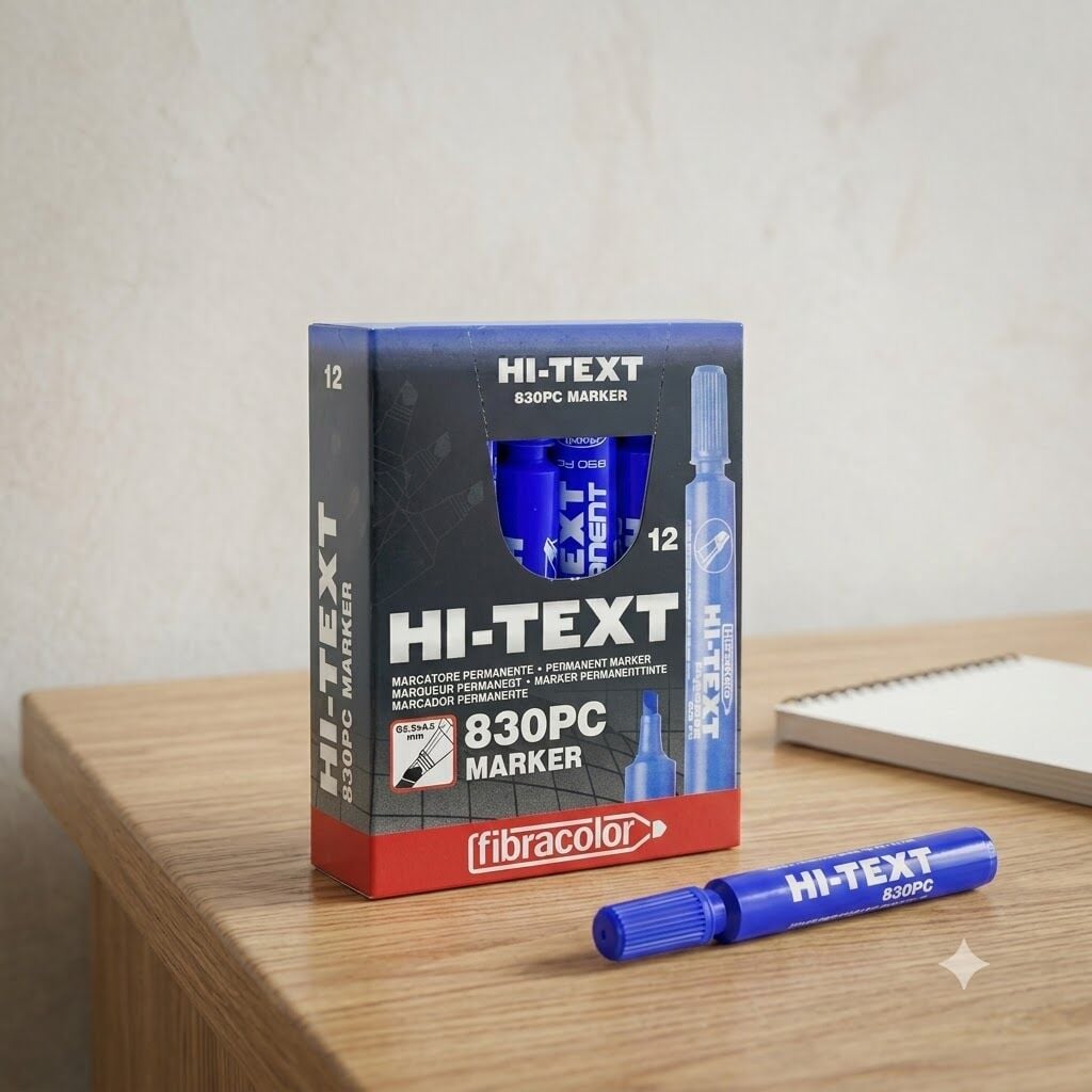 Hitex Marker Kesik Uç Çuval Kalemi Mavi 12 Li