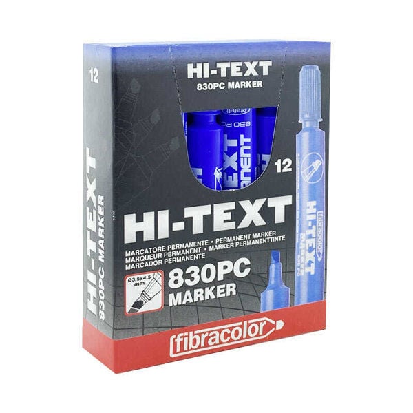 Hitex Marker Kesik Uç Çuval Kalemi Mavi 12 Li