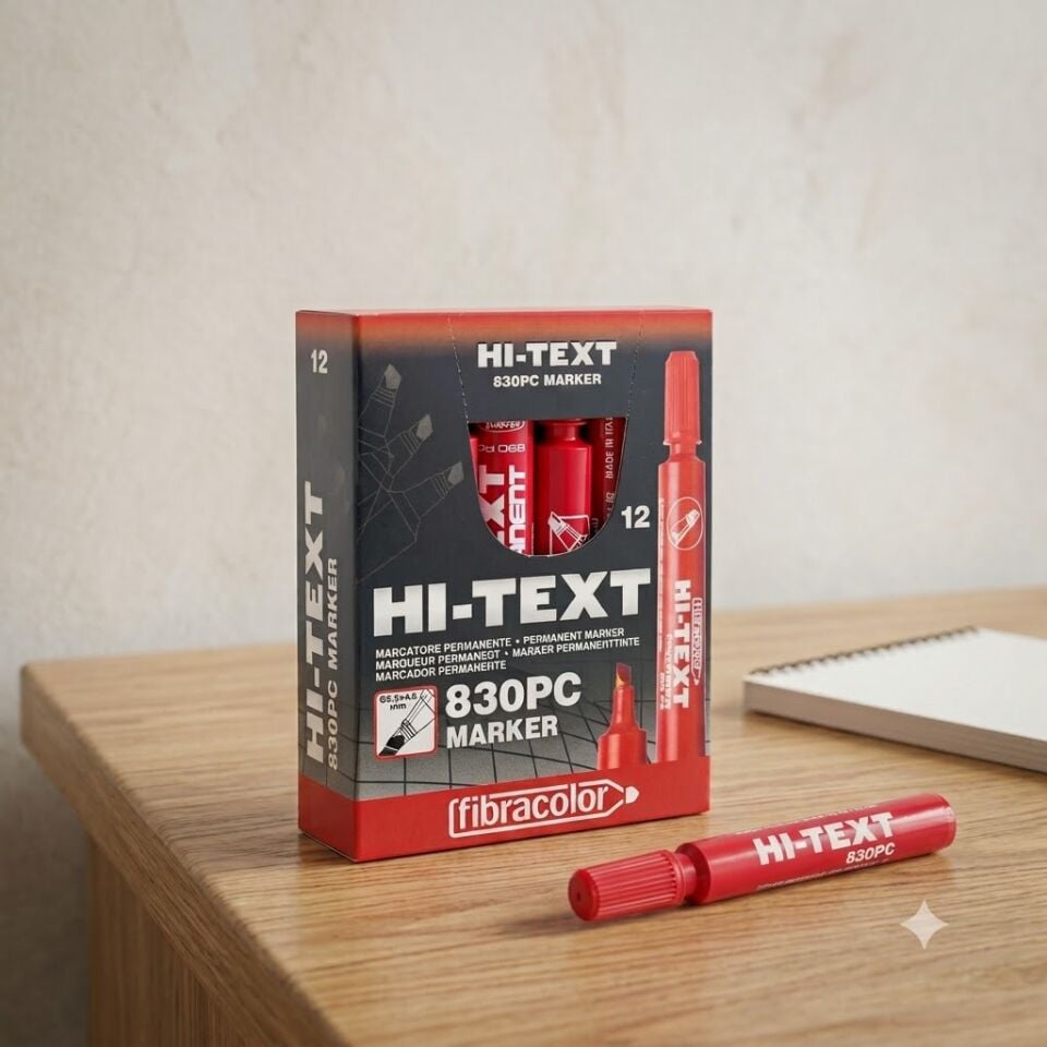 Hitex Marker Kesik Uç Çuval Kalemi Kırmızı 12 Li