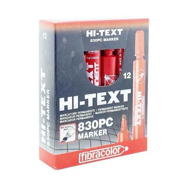 Hitex Marker Kesik Uç Çuval Kalemi Kırmızı 12 Li