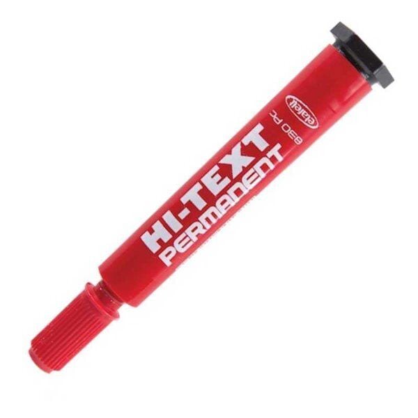 Hitex Marker Kesik Uç Çuval Kalemi Kırmızı 12 Li