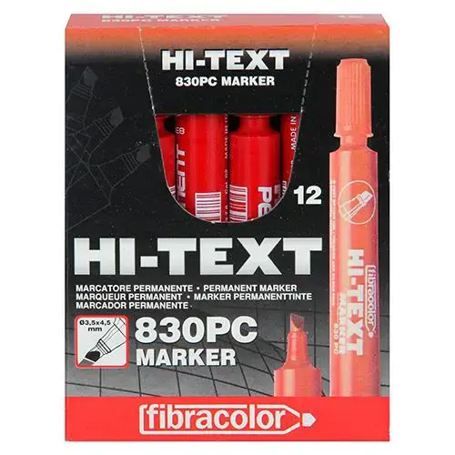 Hitex Marker Kesik Uç Çuval Kalemi Kırmızı 12 Li
