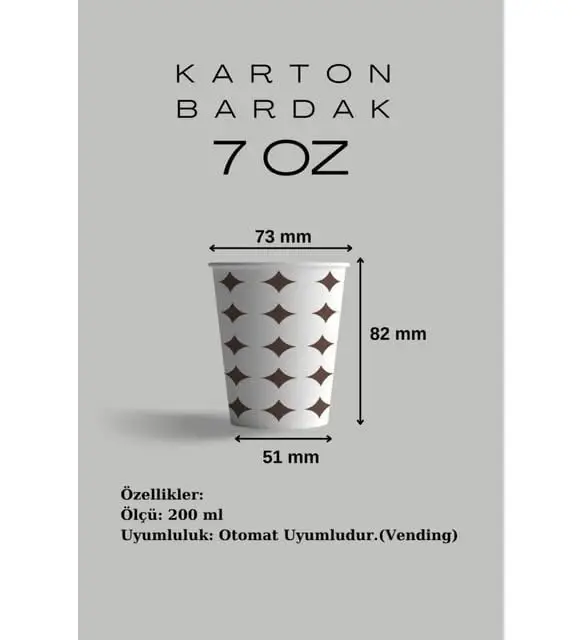 Karton Bardak 7 Oz 3000 li