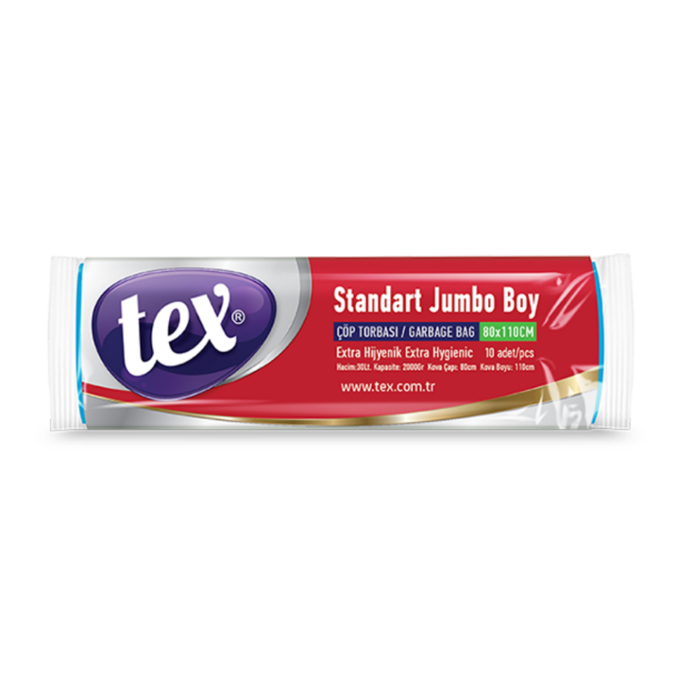 Tex Jumbo Boy Çöp Torbası Mavi 80X110 Cm 25 Rulo