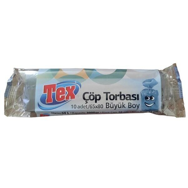 Tex Büyük Boy Çöp Torbası Siyah 65X80 Cm 50 Rulo