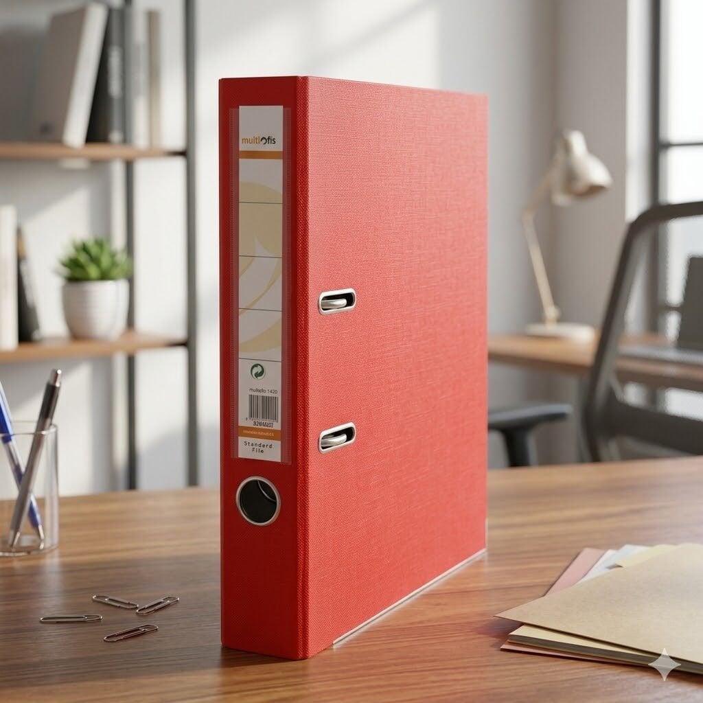 Multiofis Kırmızı Dar Klasör
