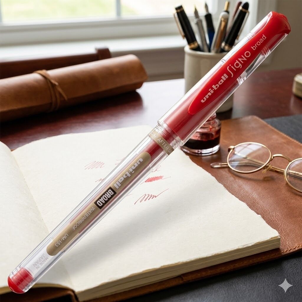 Uni Ball Um-153 Kırmızı İmza Kalemi