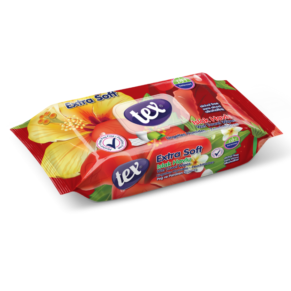 Tex Soft Islak Havlu 70'Li  Kapaklı 24 Paket
