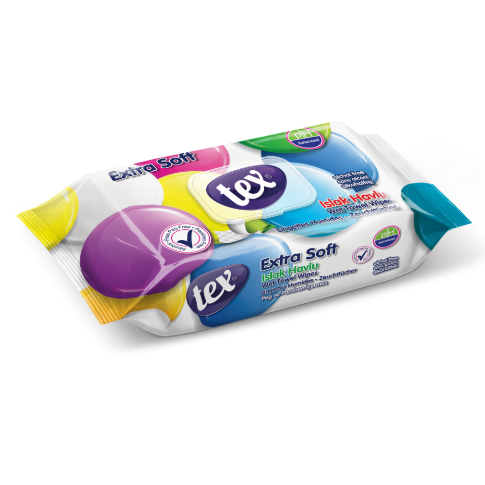 Tex Soft Islak Havlu 70'Li  Kapaklı 24 Paket