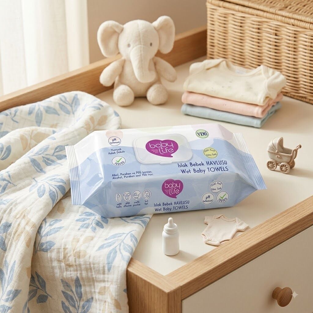 Baby Life Islak Havlu Kapaklı 70'Li 24 Paket