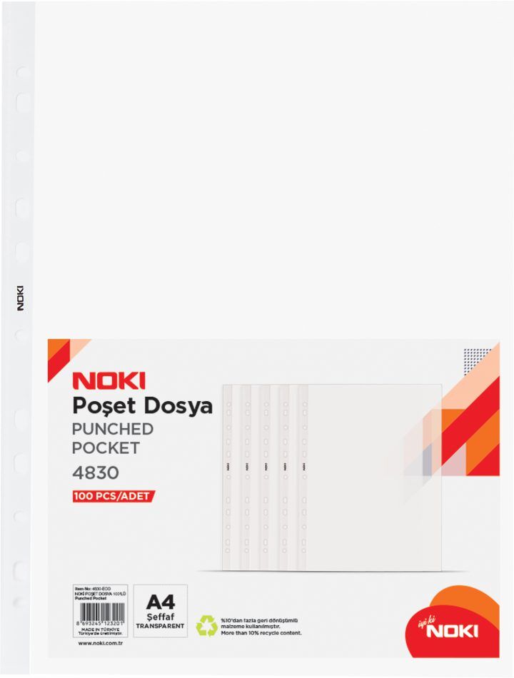 Noki Şeffaf Poşet Dosya 100 Lü ( 4830 )