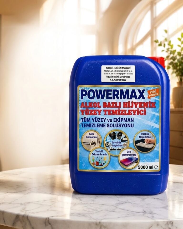 Powermax Alet Yüzey Hijyen Temizleme Alkollü 5 Litre 4 Adet