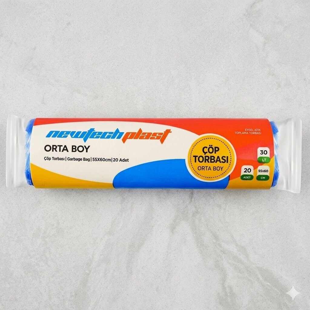 Orta Boy Çöp Poşeti 55*60 Mavi