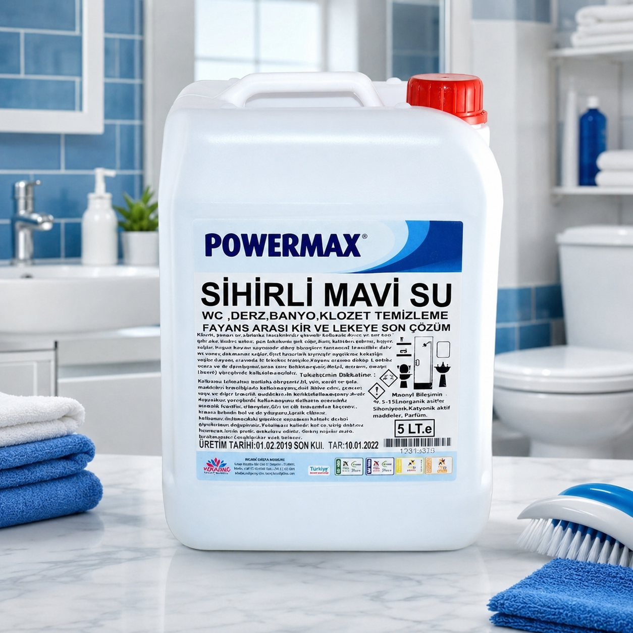 Powermax Sihirli Mavi Su Wc Banyo Fayans Derz Temizleme 5 Kg 4 Adet