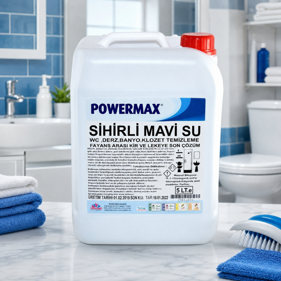 Powermax Sihirli Mavi Su Wc Banyo Fayans Derz Temizleme 5 Kg 4 Adet