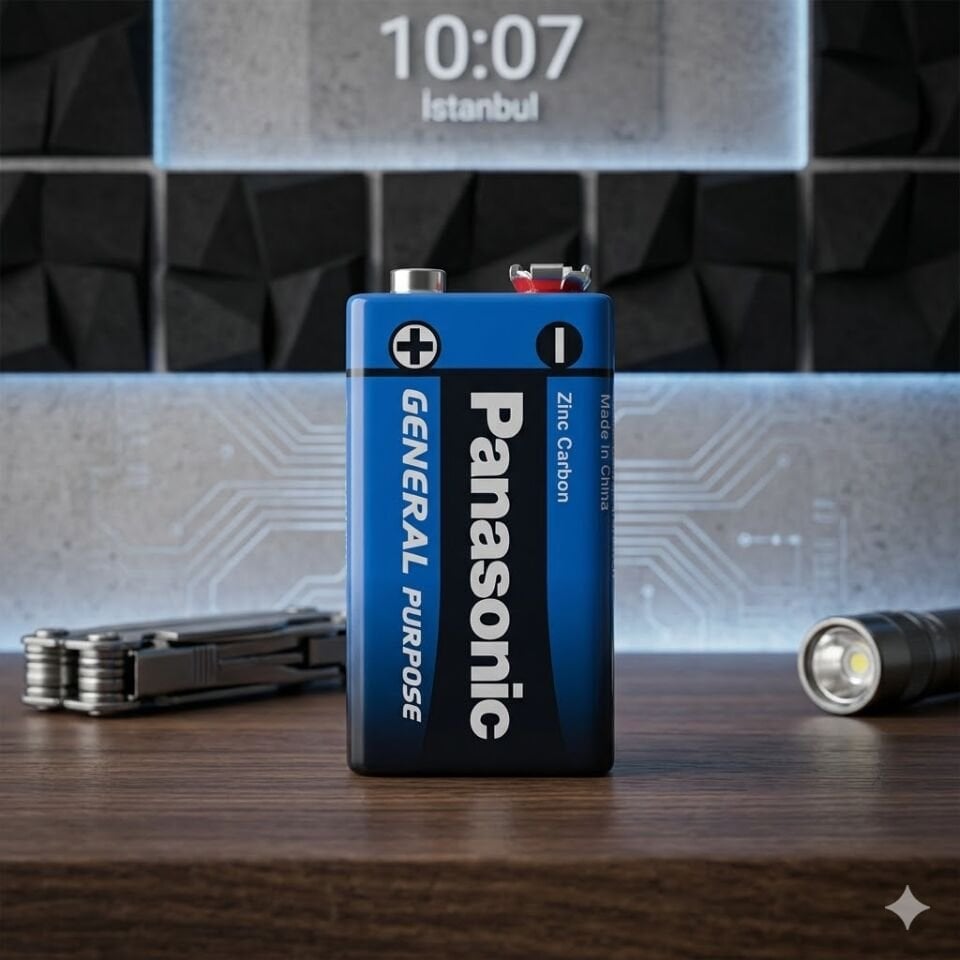 Panasonic 9 Volt Yassı Büyük Pil