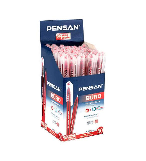 Pensan 2270 Büro Tükenmez Kalem Kırmızı 50 Adet