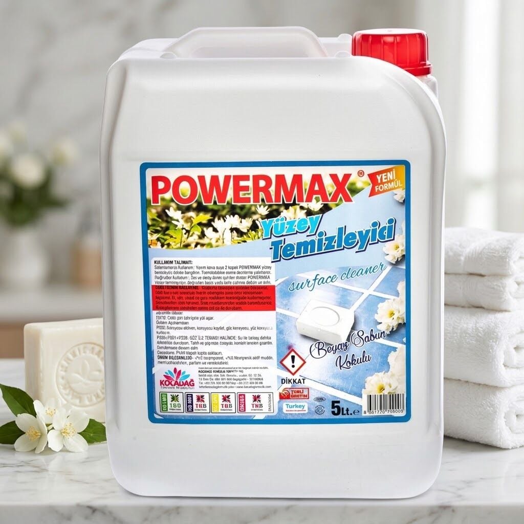 Powermax Beyaz Sabun Kokulu Yüzey Temizleyici 5 Lt 4 Adet