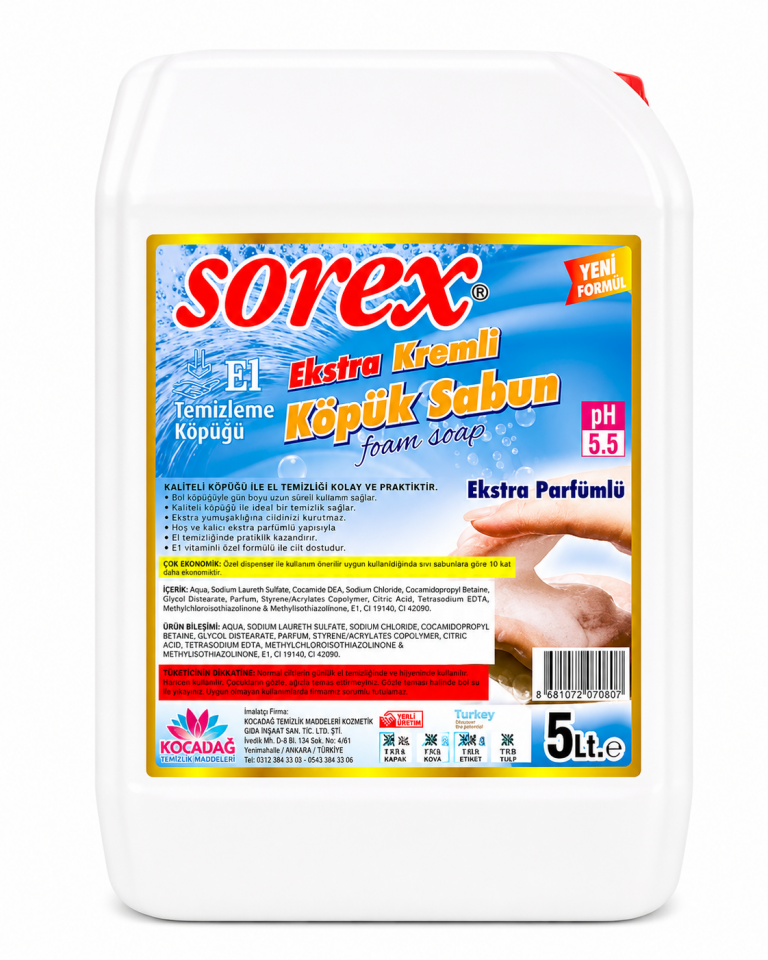 Sorex Köpük El Sabunu 5 Litre 4 Adet