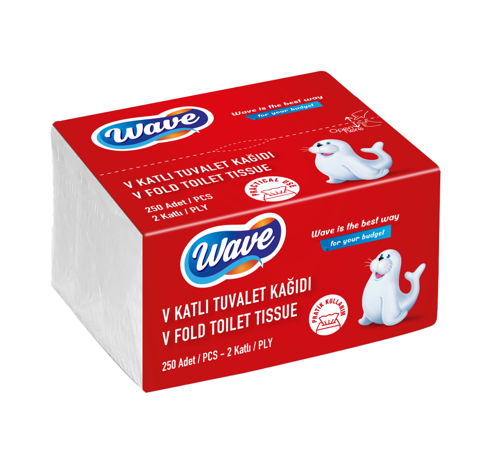 Wave  V Katlı Tuvalet Kağıdı 250X18 ( 11,5 X 20 )