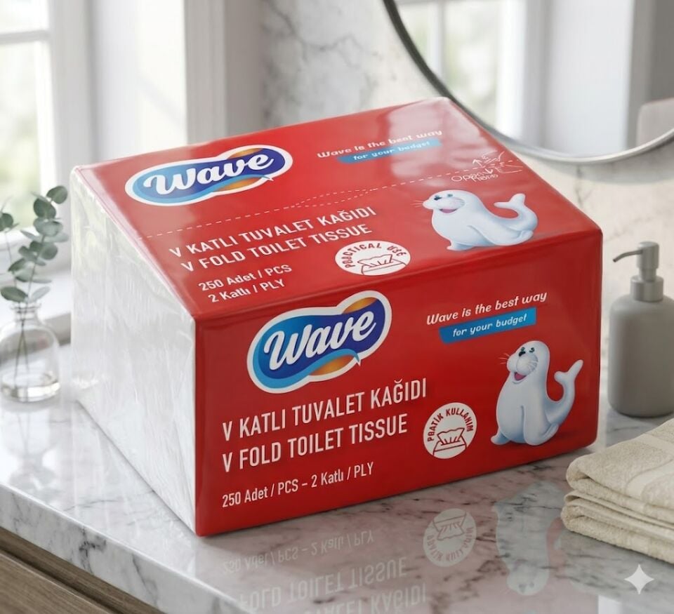 Wave  V Katlı Tuvalet Kağıdı 250X18 ( 11,5 X 20 )