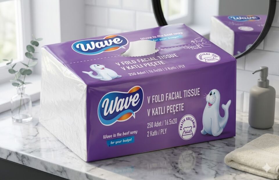 Wave  V Katlı Peçete 250X18 ( 16,5 X 20 )