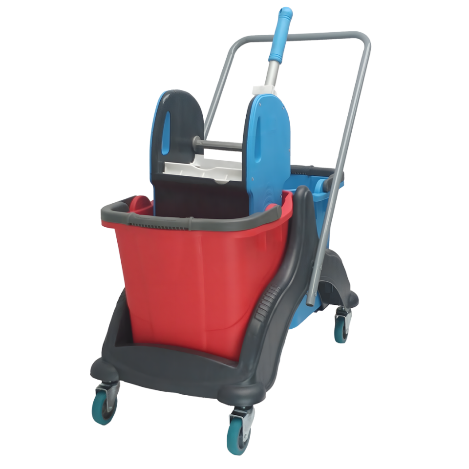 Mimoza Plastik Set , Mimoza Plastik Presli (Mpp793)  Mimoza Kovalı (Sk800), Sepetsiz, Metal Tekerlekli 2X25 Lt