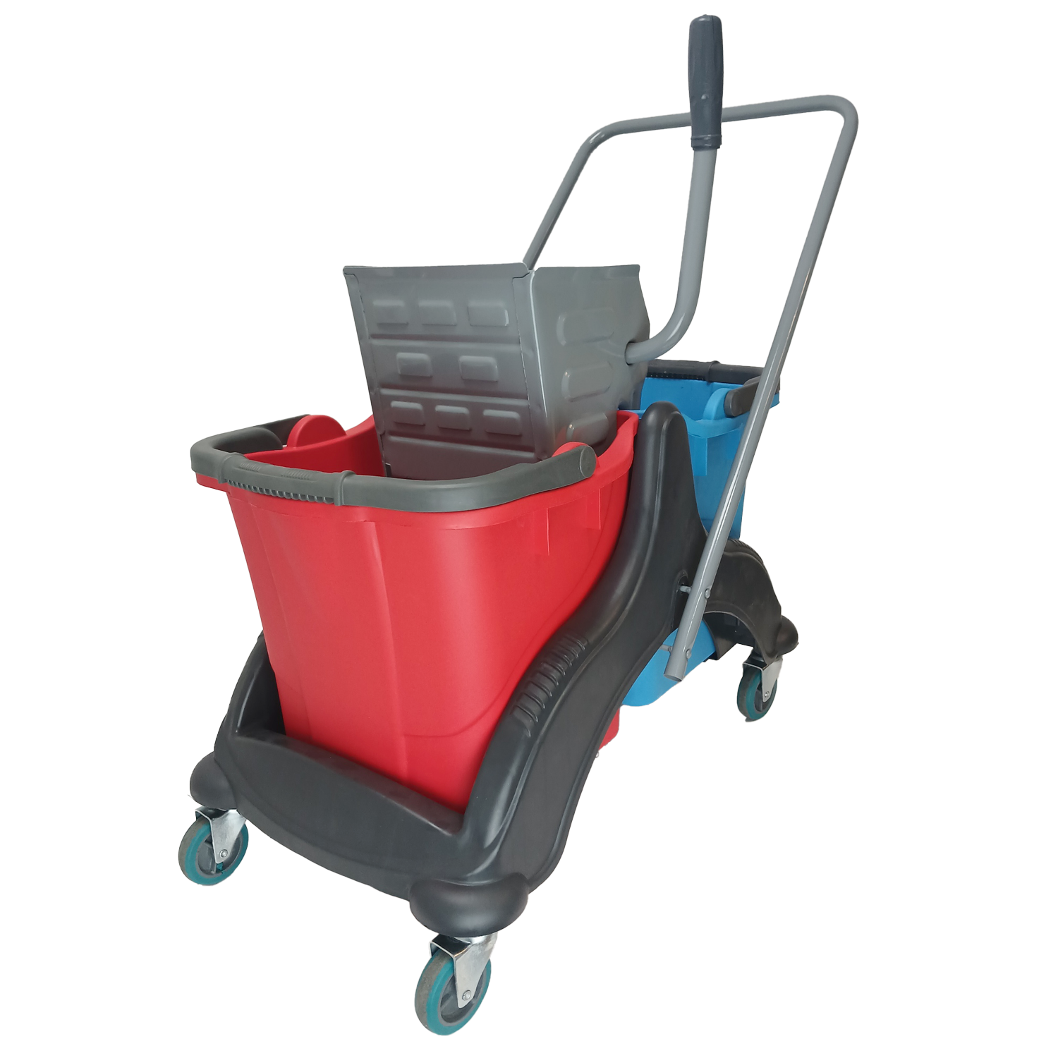 MİMOZA PLASTİK SET, METAL PRESLİ (MP791), MİMOZA KOVALI (SK800) SEPETSİZ, METAL TEKERLEKLİ 2x25 lt