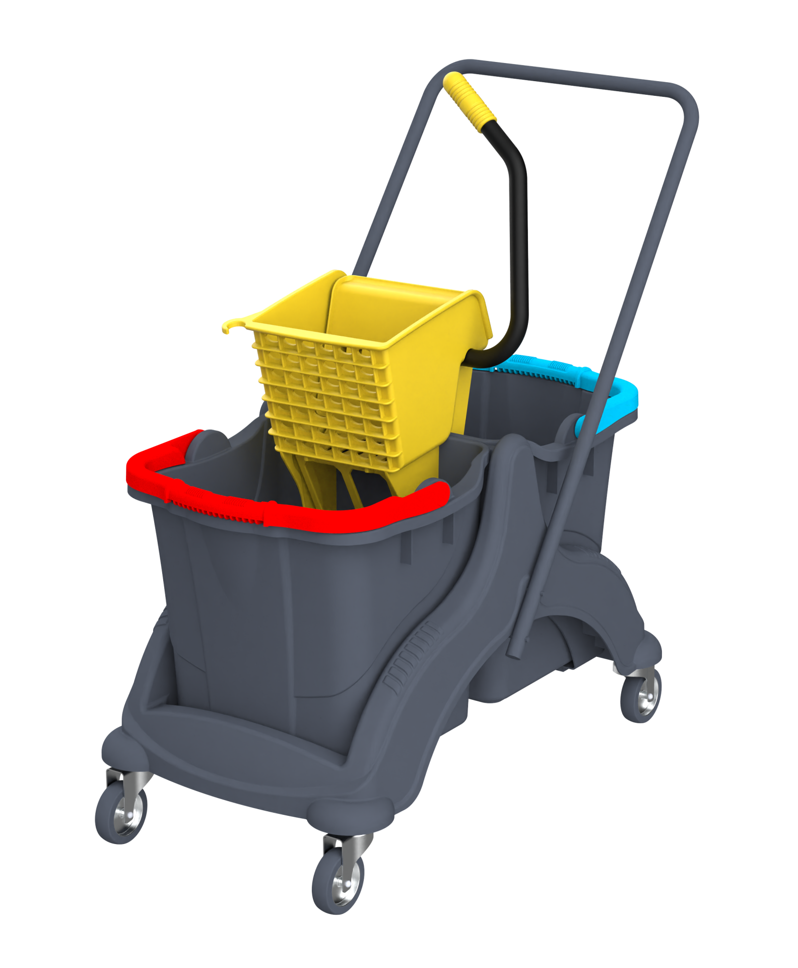 MİMOZA PLASTİK SET, ENJOY PLASTİK PRESLİ (UTP792), MİMOZA KOVALI (SK800) SEPETSİZ, METAL TEKERLEKLİ 2x25 lt