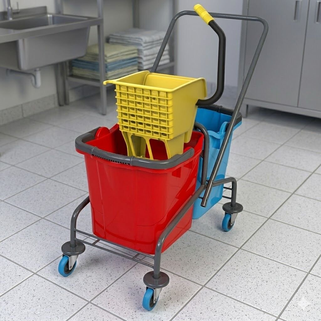 Metal Boyalı,  Enjoy Plastik Presli (Utp792), Mimoza Kovalı (Sk800), Sepetsiz, Bilyalı Metal Tekerlekli 2X25 Lt