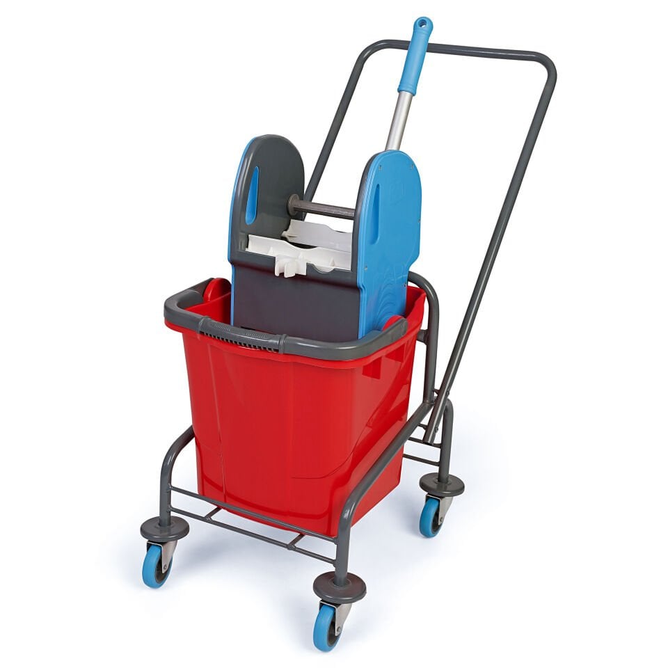 Tek Kovalı Temizlik Seti (Metal Boyalı, Mimoza Presli) Bilyalı Metal Tekerlekli 1X25 Lt