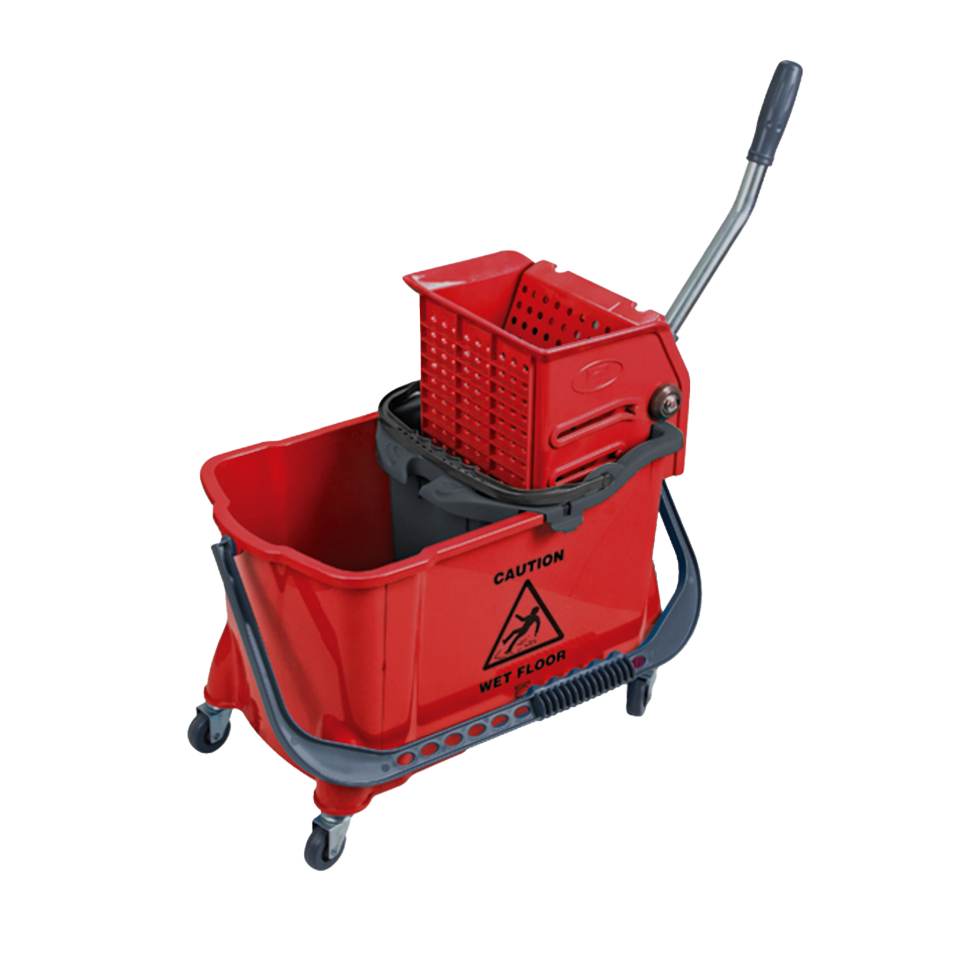 Hünerli Plastik Set Temizlik Seti Karizma Plastik Pres , Bilyalı Metal Tekerlekli (Ø50Mm) (24+8) Lt