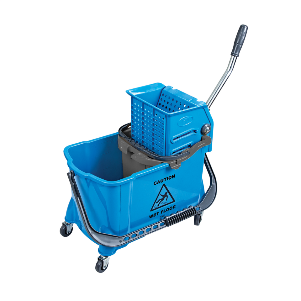 Hünerli Plastik Set Temizlik Seti Karizma Plastik Pres , Bilyalı Metal Tekerlekli (Ø50Mm) (24+8) Lt
