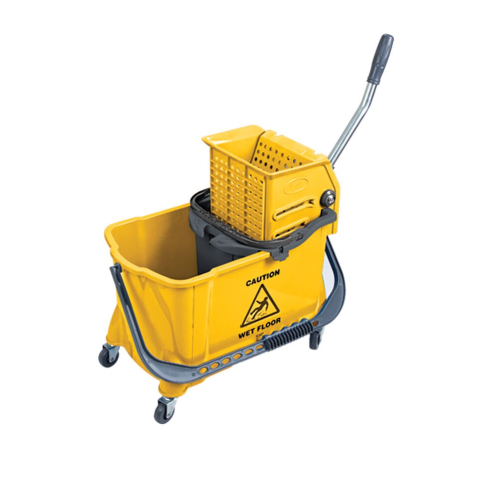 Hünerli Plastik Set Temizlik Seti Karizma Plastik Pres , Bilyalı Metal Tekerlekli (Ø50Mm) (24+8) Lt
