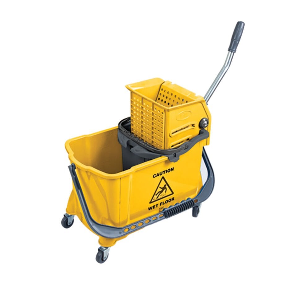Hünerli Plastik Set Temizlik Seti Karizma Plastik Pres Bilyalı Metal Tekerlekli (Ø50Mm) (24+8) Lt