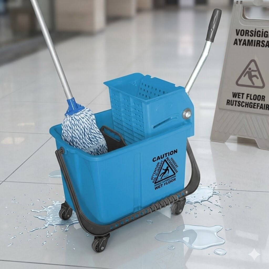 Beta Plastik Temizlik Seti Karizma Plastik Pres Plastik Tekerlekli (Ø50Mm) 20 Lt