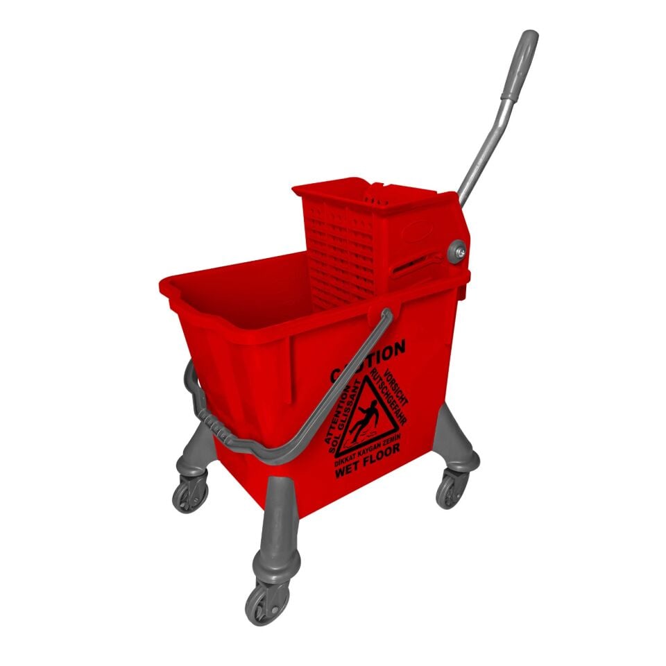 Spider Plastik Set Temizlik Arabası Karizma Plastik Pres Plastik Tekerli (Ø75Mm) 32 Lt