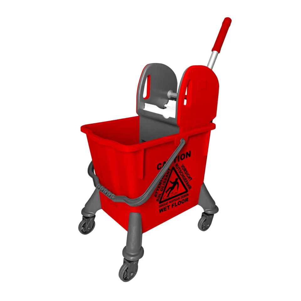 SPIDER PLASTIK SET , MİMOZA PLASTİK PRES, PLASTİK TEKERLİ (Ø75mm) 32 lt