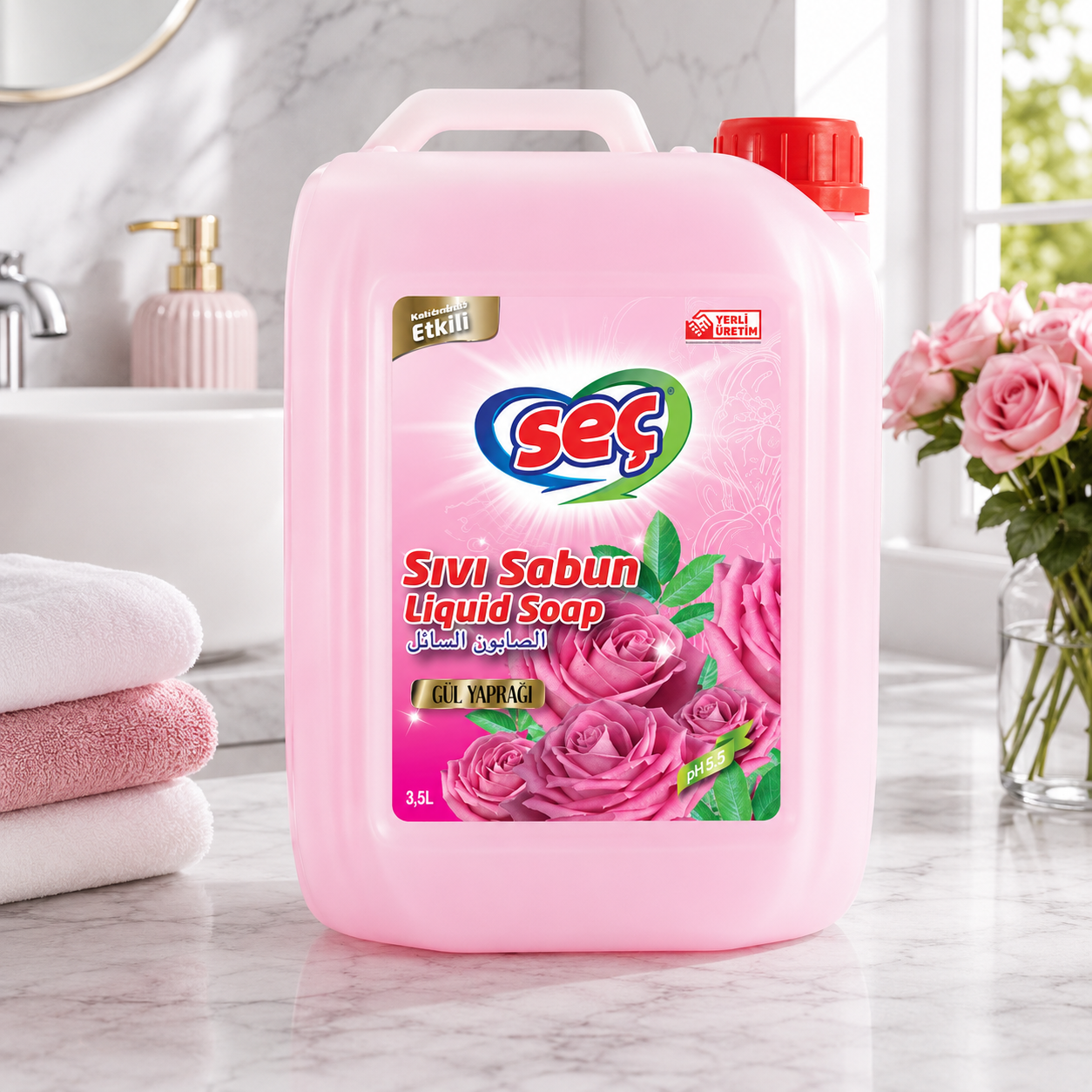 Seç Sıvı El Sabunu Gül Yaprağı (Pet) 3.5Kg 6 Adet