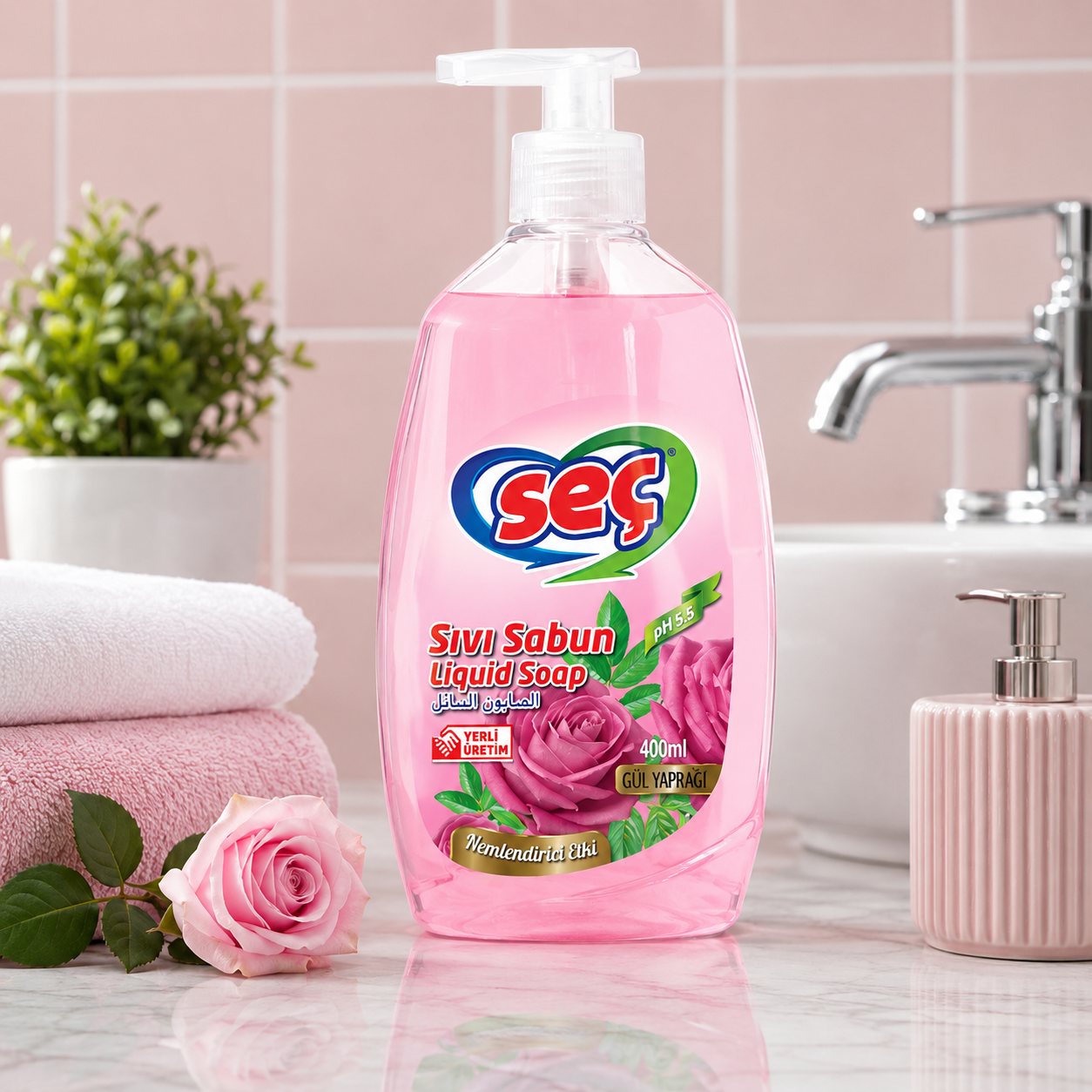 Seç Sıvı El Sabunu Gül Yaprağı 400 ml 12 Adet