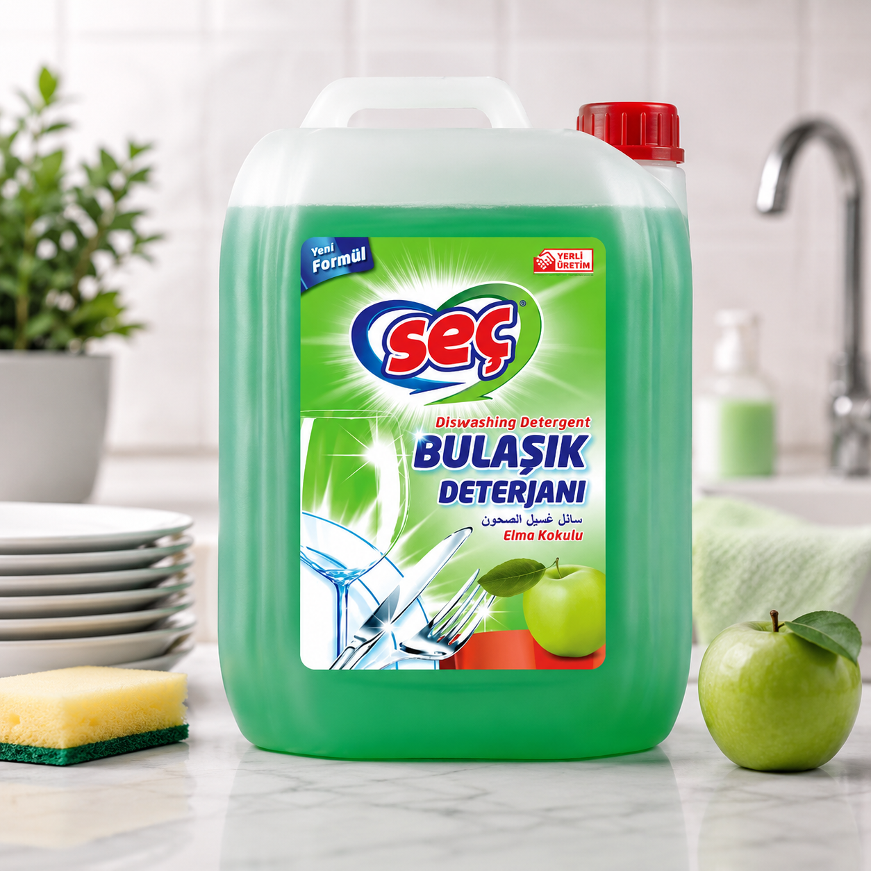 Seç Sıvı Bulaşık Deterjanı Elma 3500 ml 6 Adet
