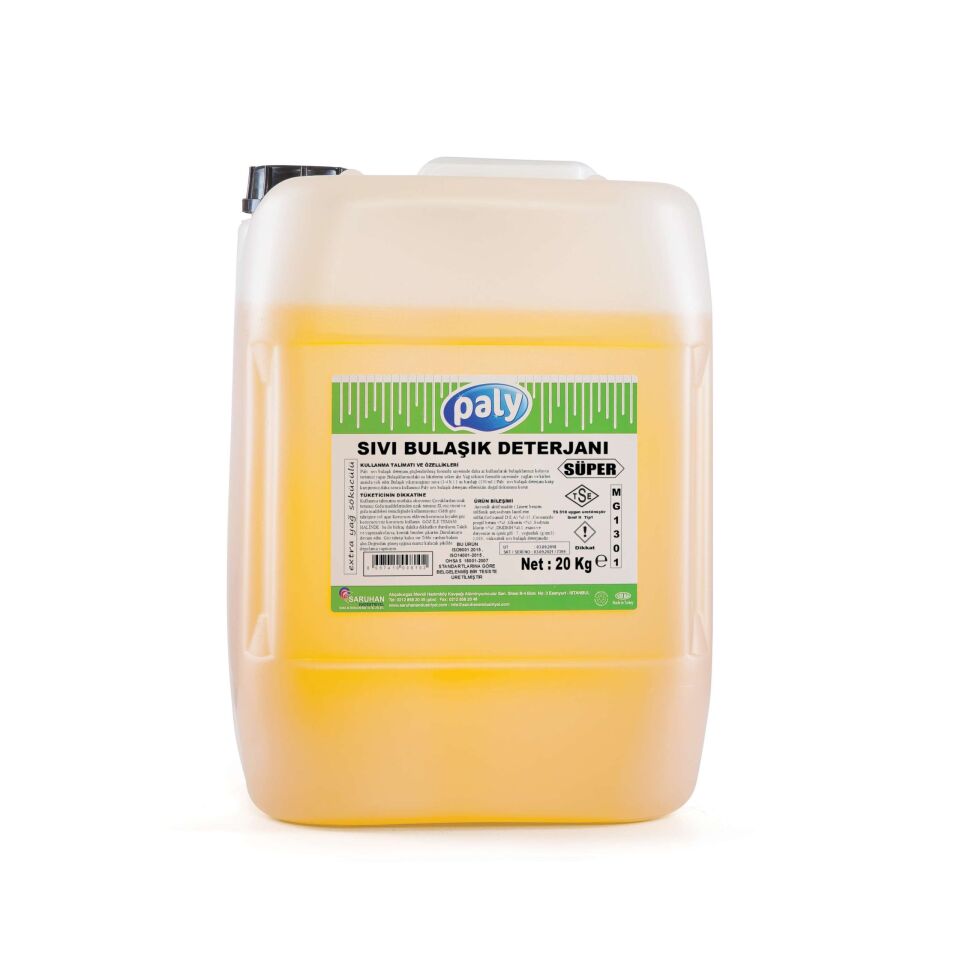 Paly Extra Sıvı Bulaşık Deterjanı Yeşil/Sarı/Fosforlu (20 Kg) Mg1064