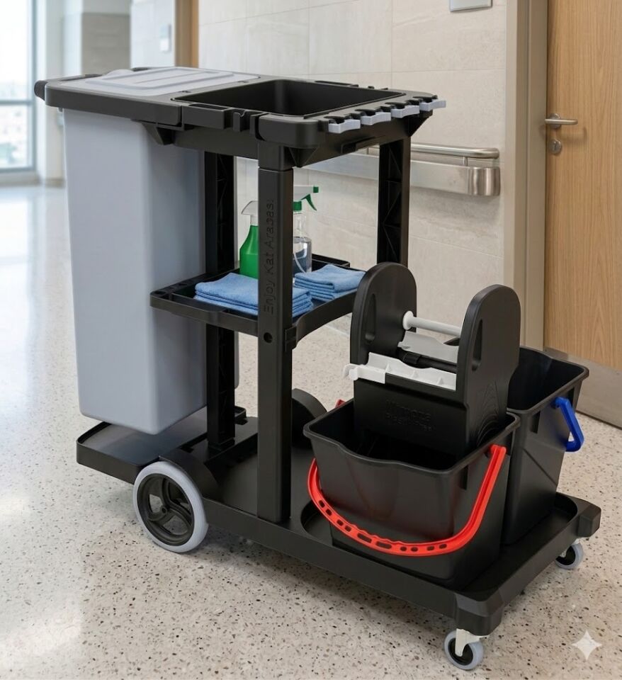 Enjoy Kat Arabası (1*80 Lt Branda ''1S-Br-000018'', 2*Enjoy Kova ''Utp800'', Mimoza Plastik Pres ''Mpp793'') 2X18 Lt 900X510X240