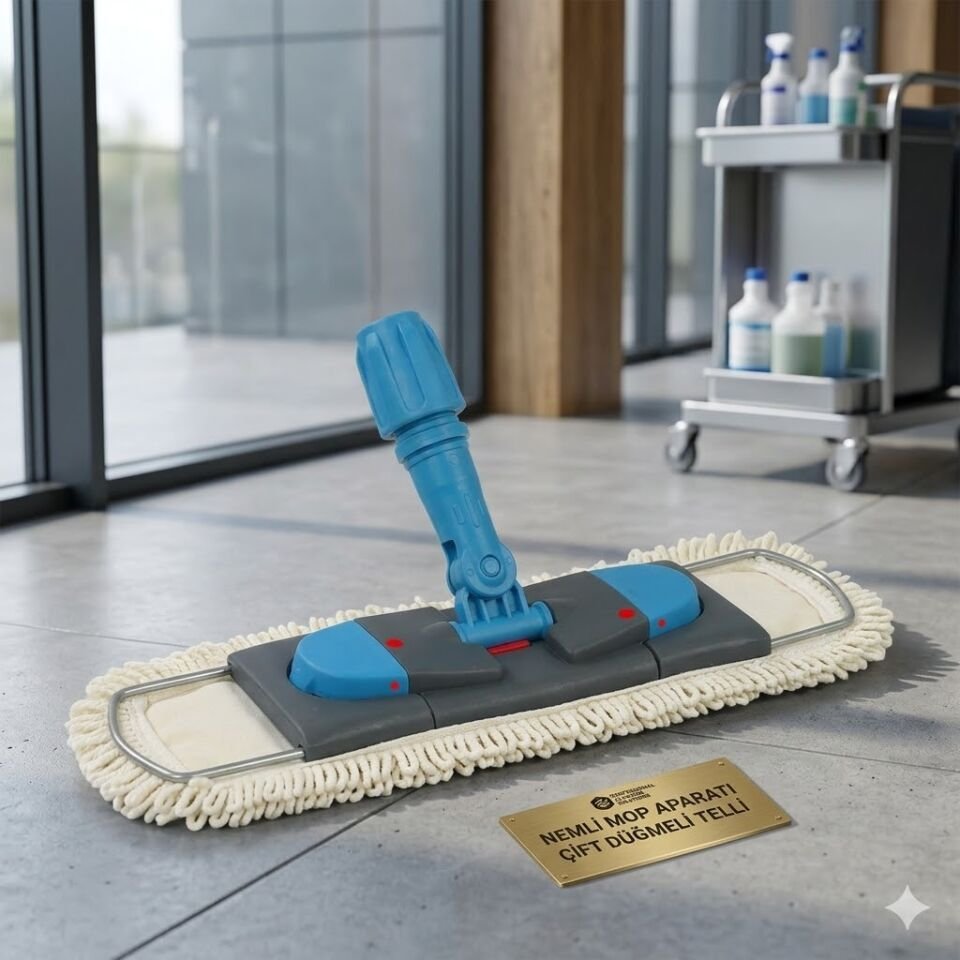 Nemli Mop Aparatı Çift Düğmeli Telli 40 Cm