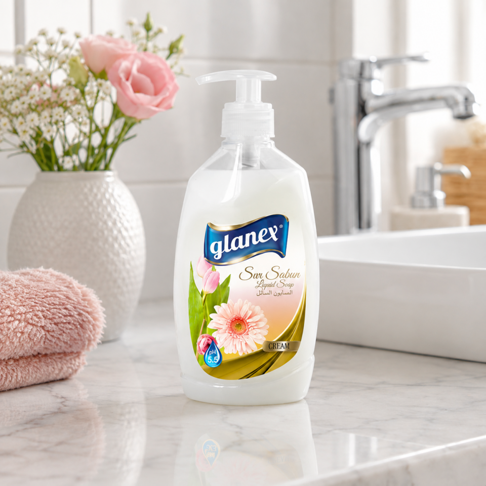 Glanex Sıvı El Sabunu (Beyaz) 400 Gr 12 Adet