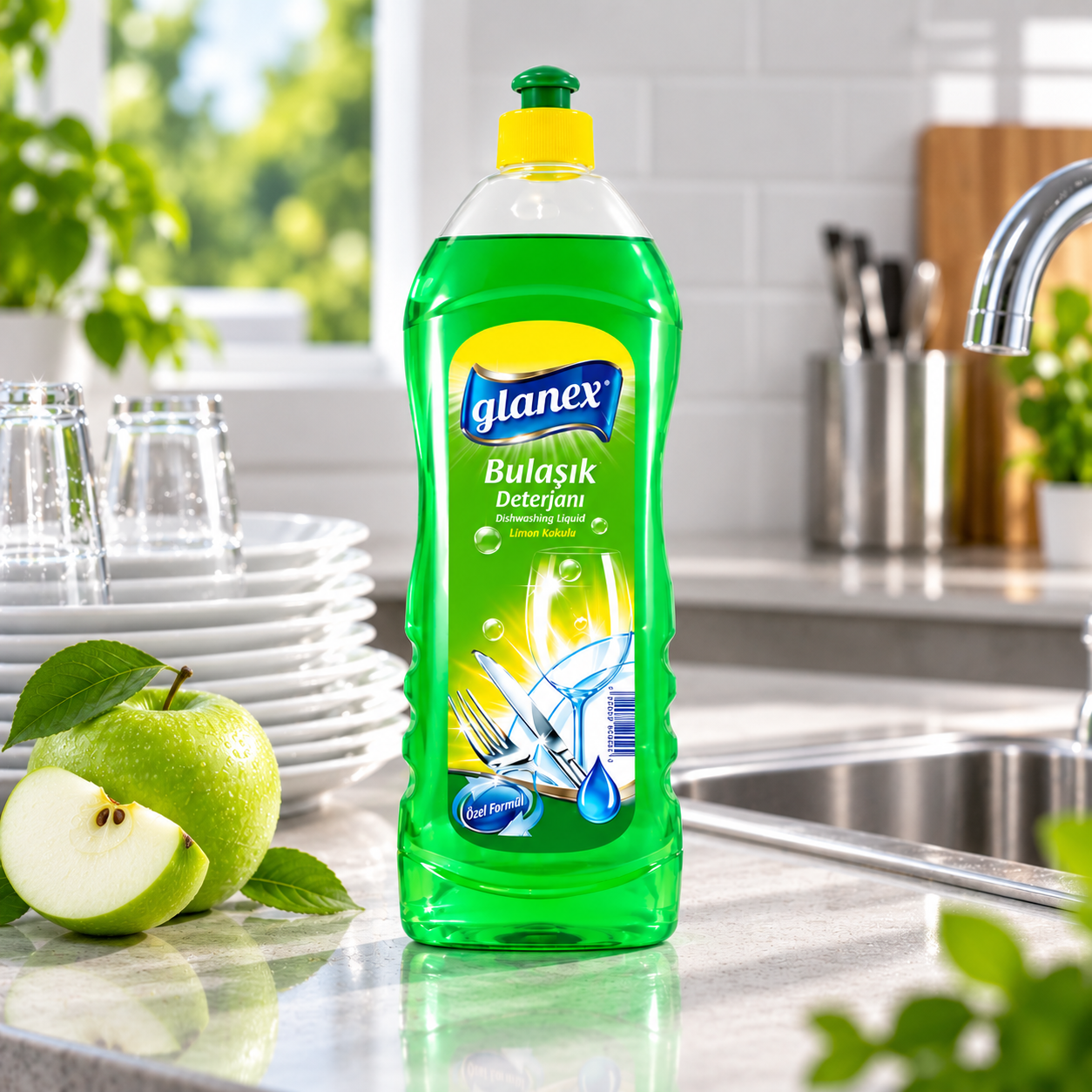 Glanex Bulaşık Deterjanı Yeşil Elma 750 Gr 20 Adet
