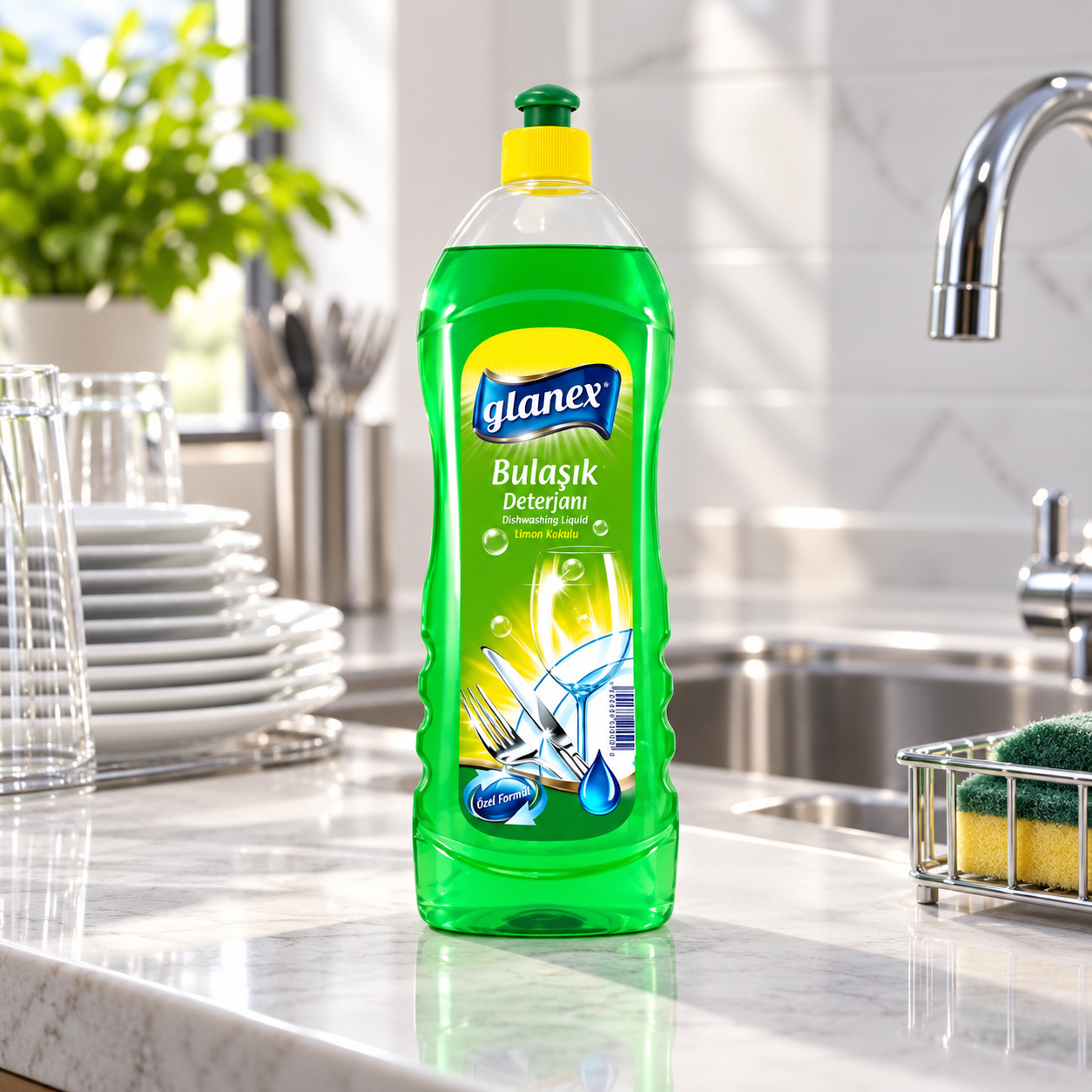 Glanex Bulaşık Deterjanı Yeşil Limon 750 Gr 20 Adet