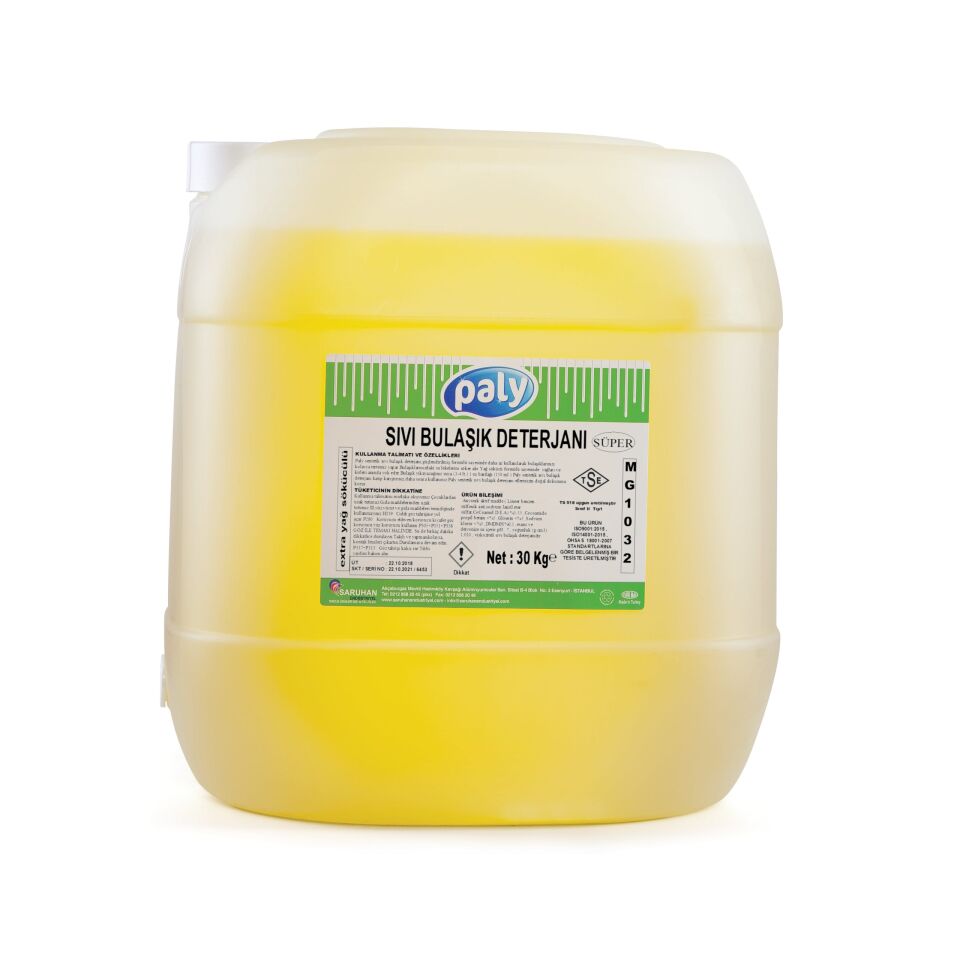 Paly Süper Bulaşık Deterjanı Sarı Mg1032 (30 Kg)